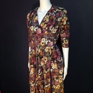 Vintage 80s VI Petites Floral Rayon Dress | XS–S